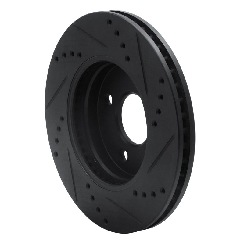 Chevrolet Cobalt Brake Rotor (1) - Front Left - R1 Concepts - Drilled & Slotted - Black - `03-`10